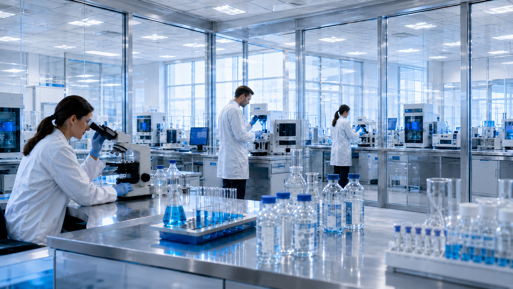 AWARE Water Testing laboratory — scientists analysing water samples
